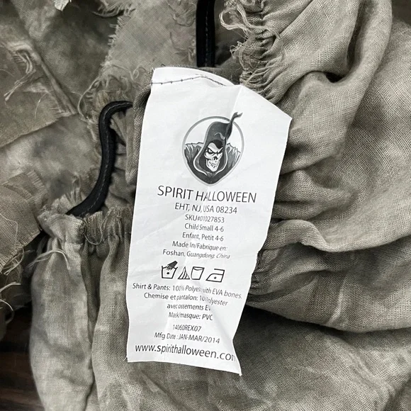 Child Zombie Costume with Exposed Skeleton Design - Picture 2 of 6